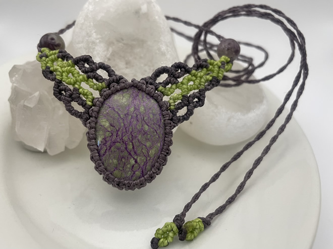 Powerful Purples SET: Necklace with Matching Earrings- click for photo of earrings (Purperite & Tourmaline)