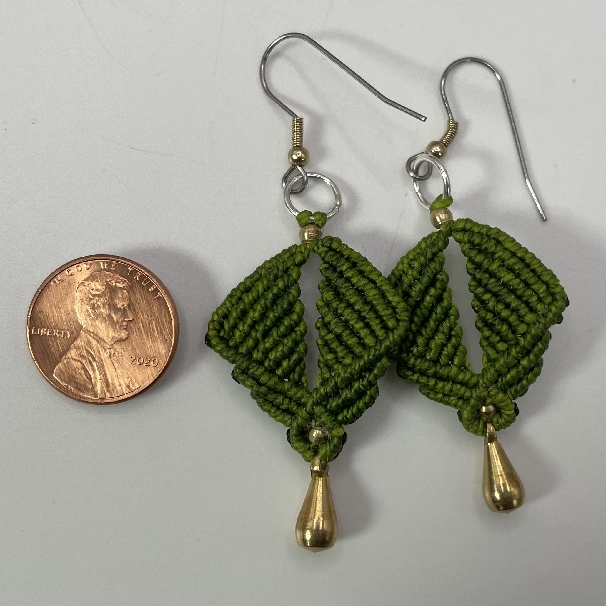 Diamond Weave Green & Brass