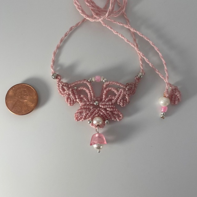 Interwoven Pink with Flower & Pearls