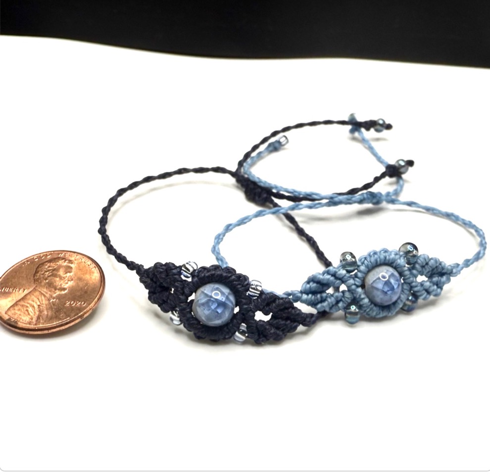 FRIENDSHIP BRACELETS: Blue Crackle Porcelain Beads