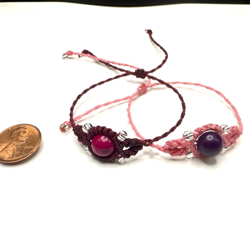 Friendship Bracelets: Purple & Pink Açaí Beads