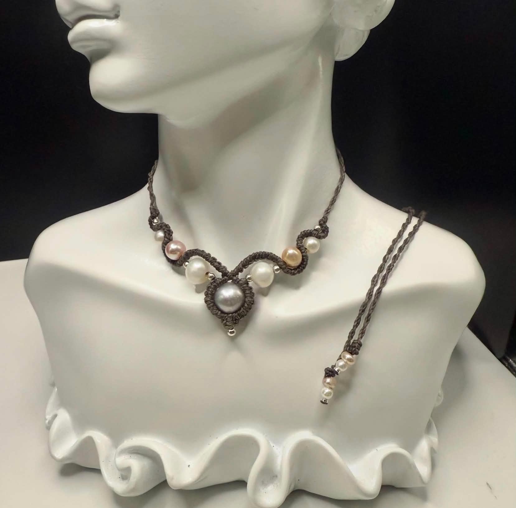 Fanciful Beaded Necklace: Pearls